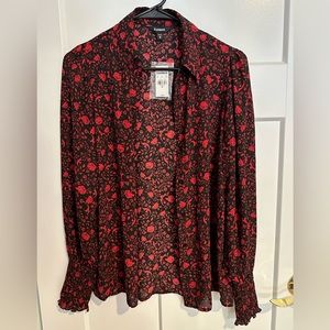 Red & Black Blouse